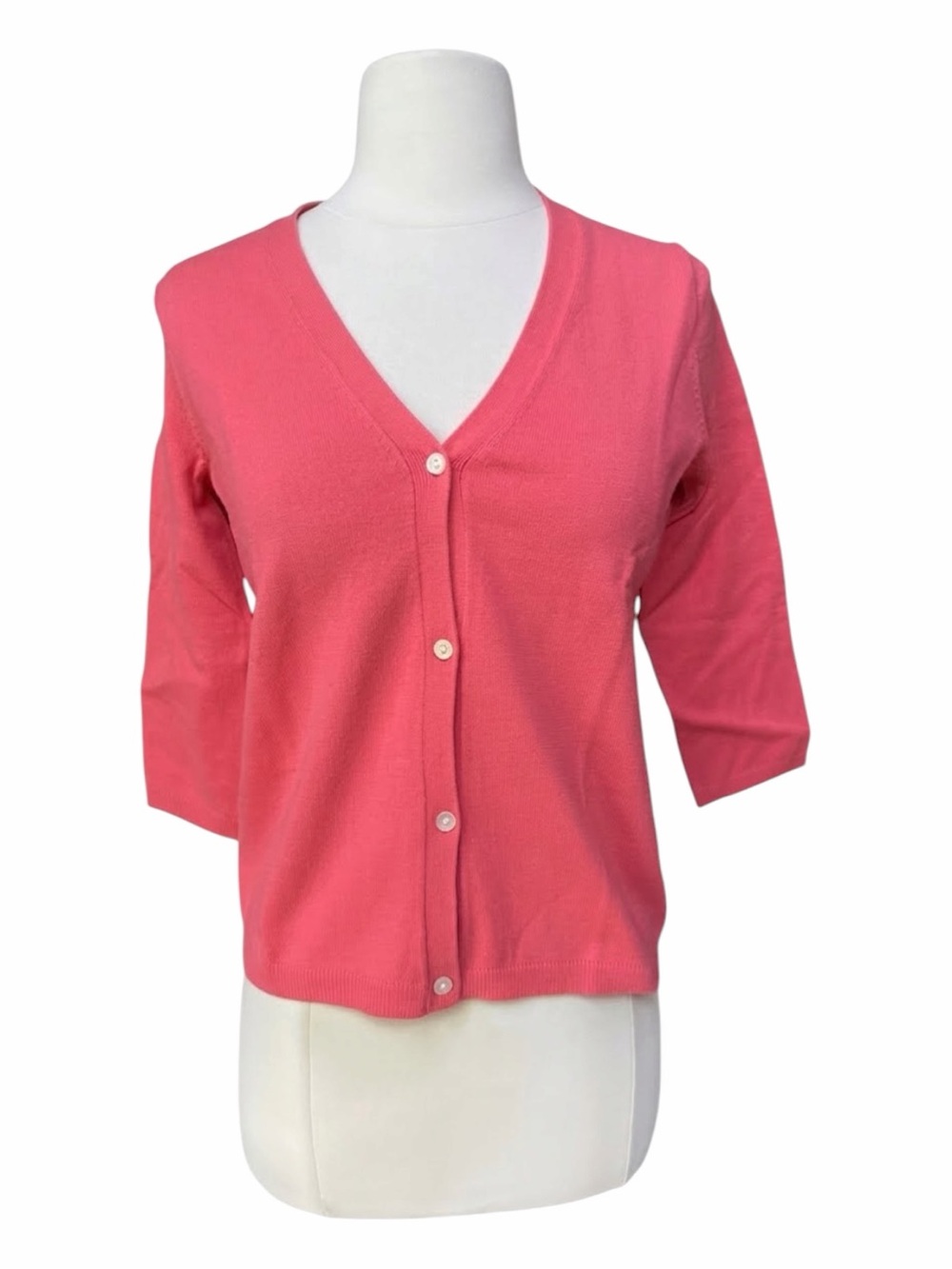 NWT Lands’ End Soft Melon Performance 3/4 Sleeve V-Neck Cardigan